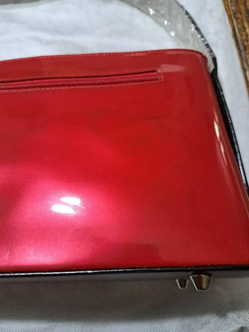 New Beijo 6190 Red Berry and Black Purse Handbag Shoulder Bag Pocket Book